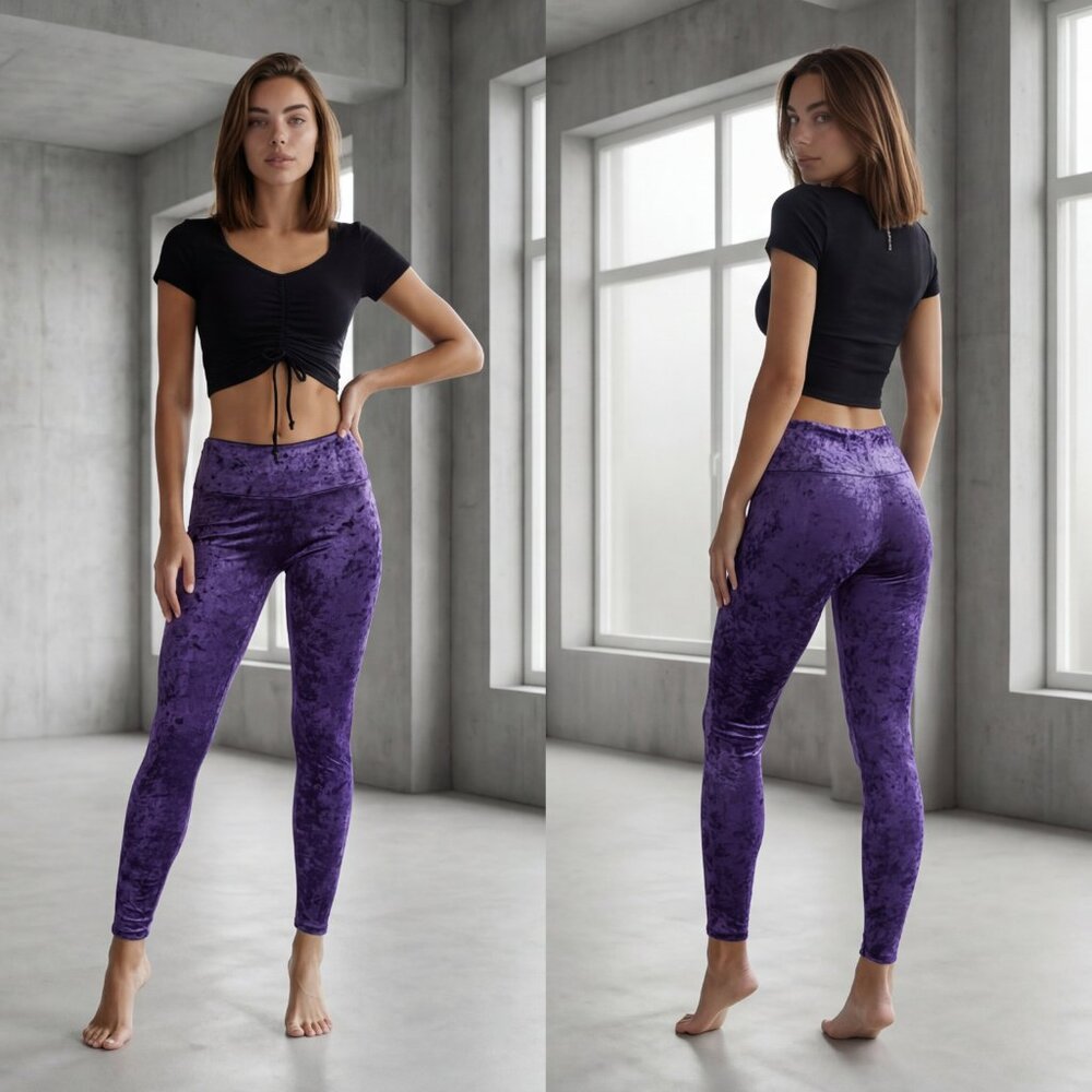 New Purple Velvet Leggings - Warrior Within Designs